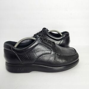 SAS Bout Time Men's Size 10 WW Wide Black Leather Lace Up Derby Comfort Shoes